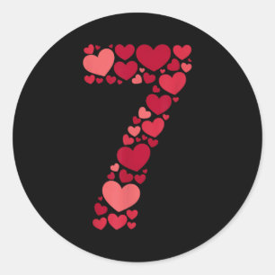 7 Romantic 67 Heart Pattern Valentine Love Trend 6 Classic Round Sticker