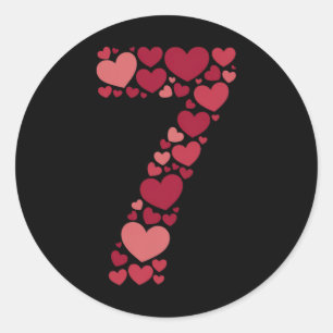 7 Romantic 67 Heart Pattern Valentine Love Trend 6 Classic Round Sticker