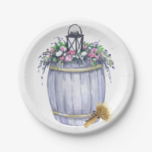 7" Round Paper Plate Summer Country Wedding Rustic