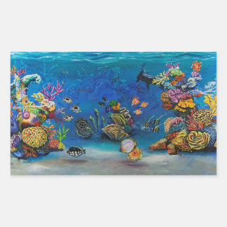 7 Seas Coral Reef Rectangular Sticker