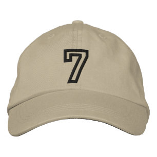 "7" Small Athletic Number Embroidered Hat