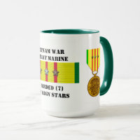 7 STARS COMBAT MARINE VIETNAM WAR