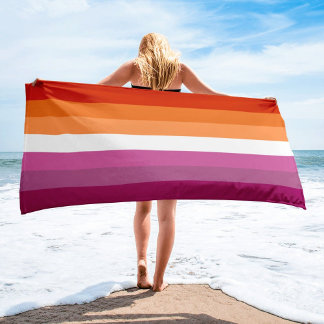 7 Stripe Lesbian Sunset Pride Flag Beach Towel