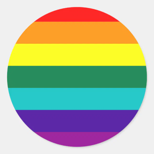 7-Stripe Rainbow Pride Flag Classic Round Sticker | Zazzle