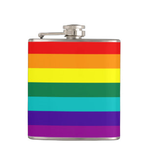 7 Stripes Rainbow Gay Pride Flag Hip Flask