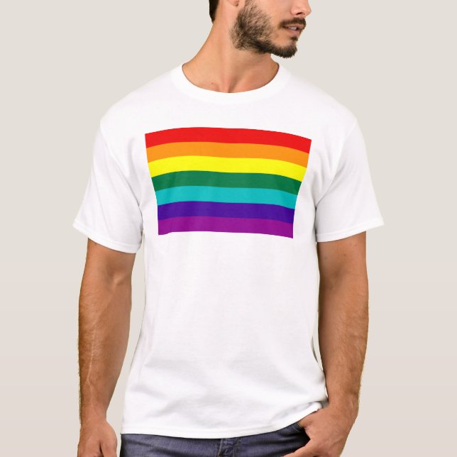 7 Stripes Rainbow Gay Pride Flag T-Shirt (Front)