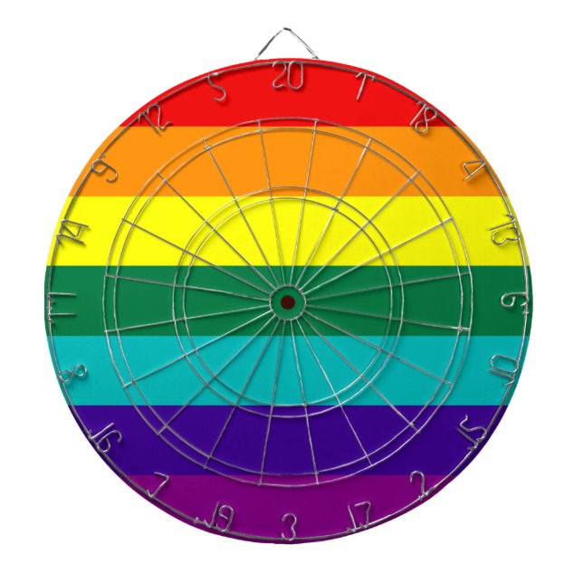 7 Stripes Rainbow Pride Flag Dartboard (Front)