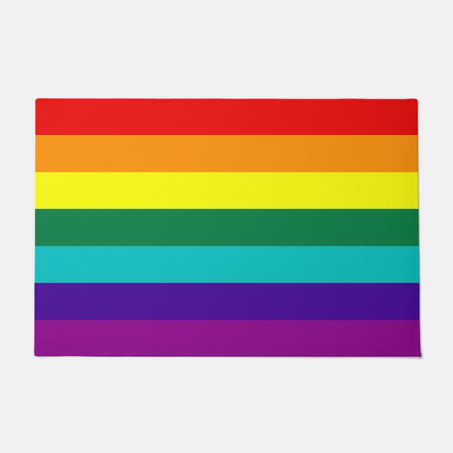 7 Stripes Rainbow Pride Flag Doormat (Front)