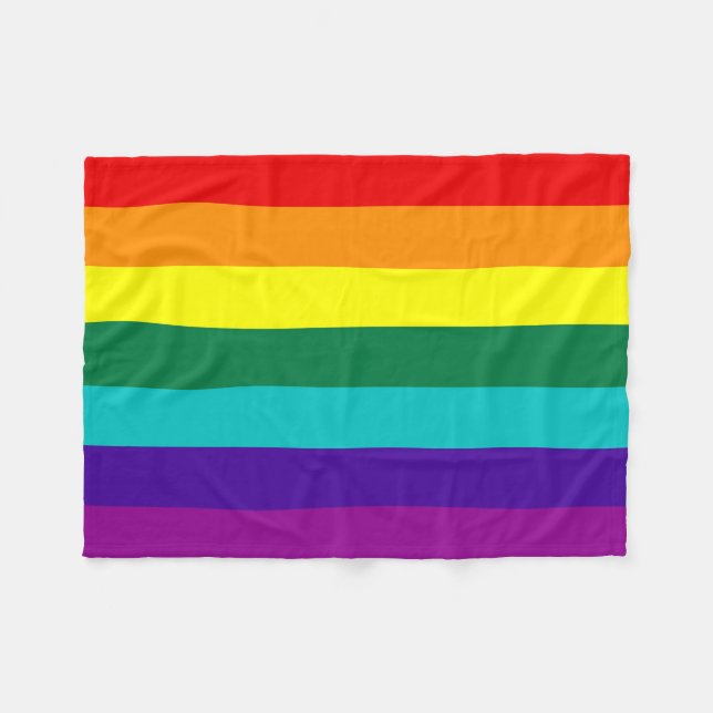 7 Stripes Rainbow Pride Flag Fleece Blanket (Front (Horizontal))