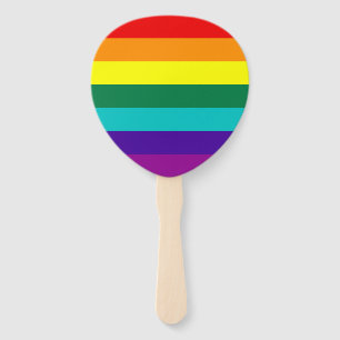 7 Stripes Rainbow Pride Flag Hand Fan