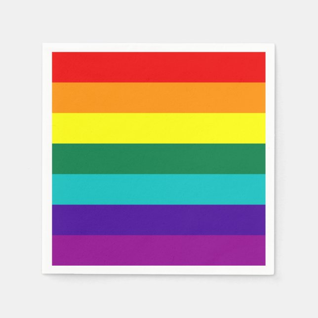 7 Stripes Rainbow Pride Flag Napkin (Front)