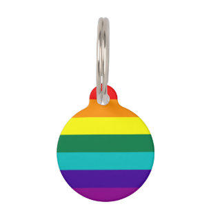 7 Stripes Rainbow Pride Flag Pet Tag