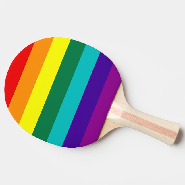 7 Stripes Rainbow Pride Flag Ping Pong Paddle (Side)