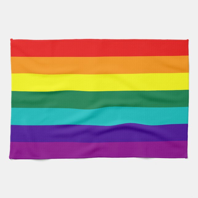 7 Stripes Rainbow Pride Flag Tea Towel (Horizontal)