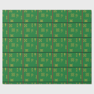 7 Symbols of Kwanzaa with Pan African Flag Colours Wrapping Paper