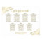 7 Table Wedding Seating Chart Gold Frills on White