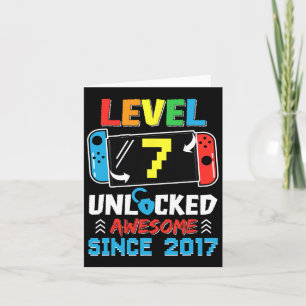 7 Unlocked Awesome Since 2017 Video Game Birthday  Card