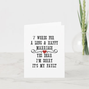 7 Words For A Long and Happy Marriage Card