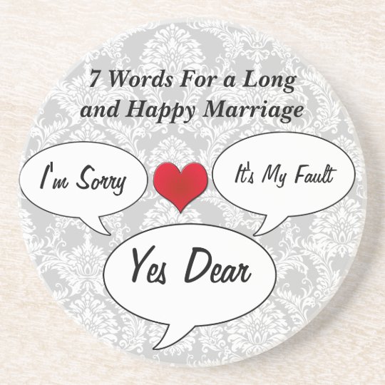 7 Words For A Long And Happy Marriage Coasters