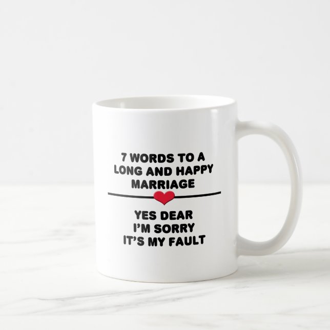 7 Words For A Long and Happy Marriage Coffee Mug (Right)