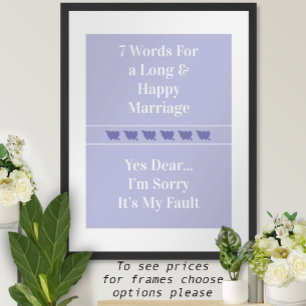7 Words To A Long And Happy Marriage - Poster