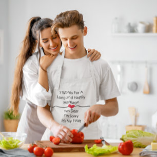 7 Words To A Long Marriage Funny Wedding Standard Apron