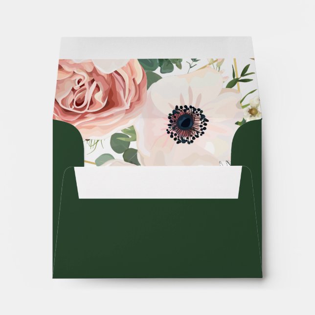 7¼Wx5¼h Envelope Green Outisde Garden Rose Inside (Back (Bottom))