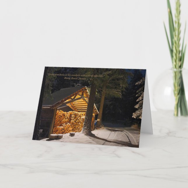 7"x5" Folded Card || Winter Woodpile (Front)