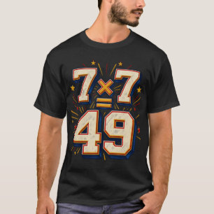 7 x 7 = 49 Retro Math T-Shirt
