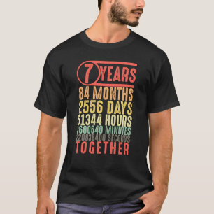 7 Year Anniversary For Him Her Couple 7th Wedding T-Shirt