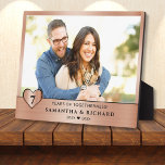 7 Year Copper Wedding Anniversary Couple Photo Plaque<br><div class="desc">Celebrate 7 unforgettable years of love with this custom copper anniversary photo plaque! Featuring your favourite photo, names, and editable years like "20XX ♥ 20XX, " this elegant plaque honours your journey together with warmth and style. Whether it's a romantic gift for your husband, wife, or a beloved couple, the...</div>
