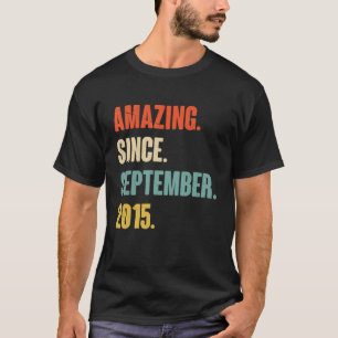 7 Year Old 7th Birthday  Amazing Since September 2 T-Shirt