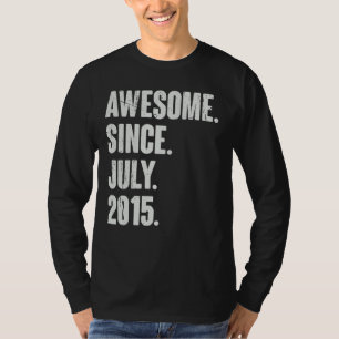 7 Year Old 7th Birthday Awesome Since July 2015 T-Shirt