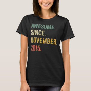 7 Year Old 7th Birthday Boy Awesome Since Novembe T-Shirt