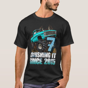 7 Year Old 7th Birthday Boys Monster Truck Driver T-Shirt