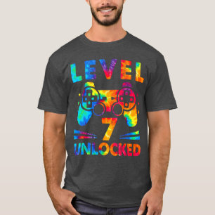 7 Year Old 7th Birthday Gamerie Dye Boys Level Gif T-Shirt