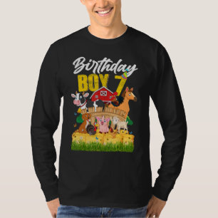 7 Year Old Barnyard Birthday Boy 7th Farm Animals T-Shirt
