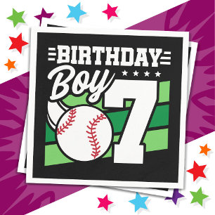 7 Year Old Baseball Party Theme 7th Birthday Boy Napkin