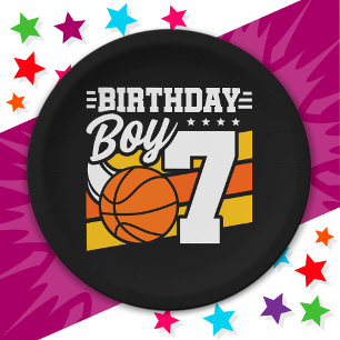 7 Year Old Basketball Party Theme 7th Birthday Boy Paper Plate