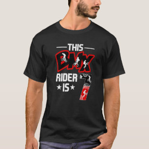 7 Year Old Bike Riders Bmx Birthday Party Decorati T-Shirt