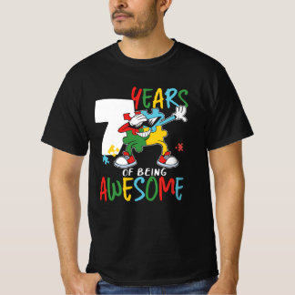 7 Year Old Birthday Boy Or Girl Autism Awareness T-Shirt