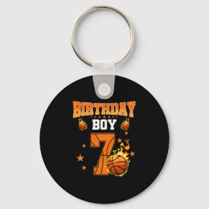 7 Year Old Birthday Boy Sketll 7th Birthday Ller K Key Ring
