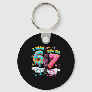 7 Year Old Birthday Funny I Was 6 Now I'm 7 Boy Gi Key Ring