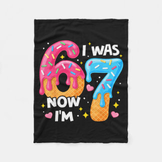 7 Year Old Birthday I Was 6 Now Im 7 67 Funny Kids Fleece Blanket