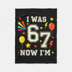7 Year Old Birthday I Was 6 Now Im 7 67 Funny Kids Fleece Blanket