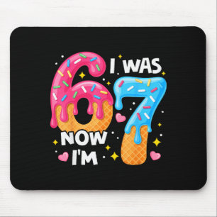 7 Year Old Birthday I Was 6 Now Im 7 67 Funny Kids Mouse Pad