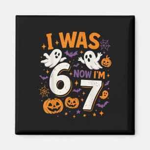 7 Year Old Birthday I Was 6 Now I'm 7 Funny Hallow Magnet