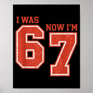 7 Year Old Birthday I Was 6 Now Im 7 Retro Six Sev Poster