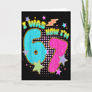 7 Year Old Birthday Kids I Was 6 Now Im 7 Six Seve Card