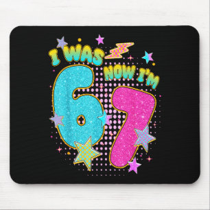 7 Year Old Birthday Kids I Was 6 Now Im 7 Six Seve Mouse Pad